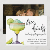 Margarita Grappige Drank Trendy Moderne Foto Bruil Save The Date (Voorkant / Achterkant)