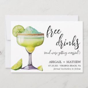 Margarita Grappige Drank Trendy Moderne Foto Huwel Save The Date