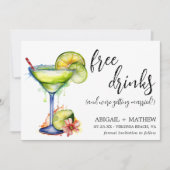 Margarita Grappige Drink Trendy Moderne Foto Bruil Save The Date (Voorkant)