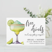 Margarita Grappige Drink Trendy Moderne Foto Bruil Save The Date (Staand voorkant)