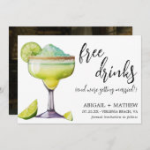 Margarita Grappige Drink Trendy Moderne Foto Bruil Save The Date (Voorkant / Achterkant)