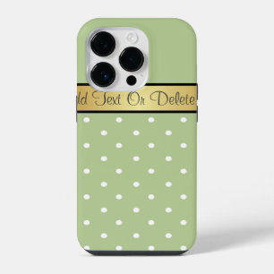 Margarita Groen Witte Stippen, Gouden Lint Naam iPhone 14 Pro Hoesje