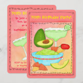 Margarita Guacamole 70e verjaardag van de uitnodig Kaart (Voorkant / Achterkant)