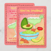 Margarita Guacamole Party Celebration Invitation Kaart (Voorkant / Achterkant)