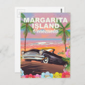 Margarita Island - Venezolaanse reisposter Briefkaart (Voorkant / Achterkant)