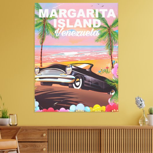 Margarita Island - Venezolaanse reisposter Canvas Afdruk (Insitu (Woonkamer))