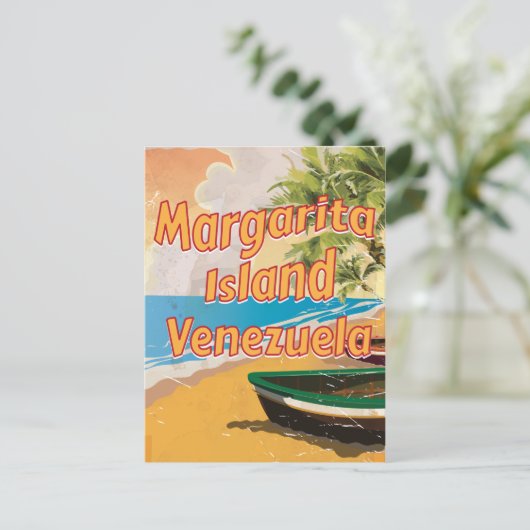 Margarita Island Vintage poster print Briefkaart (Staand voorkant)