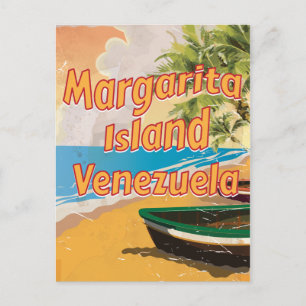 Margarita Island Vintage poster print Briefkaart