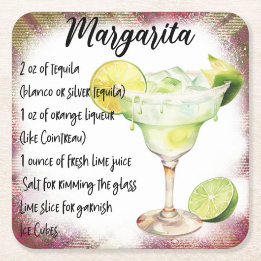 Margarita kartonnen onderzetters (Voorkant)