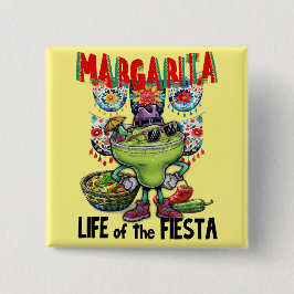 Margarita Leven van de Fiesta, Cinco de Drinko Vierkante Button 5,1 Cm