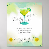 Margarita Lime Bruidsfeest Mimosa Bar Poster (Voorkant)