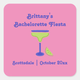 Margarita Lime Verlovingsfeest Feestgunst Vierkante Sticker