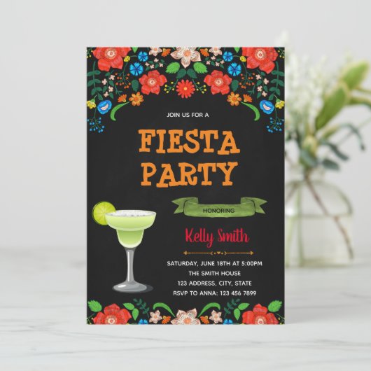 margarita madness Invitation Kaart (Staand voorkant)