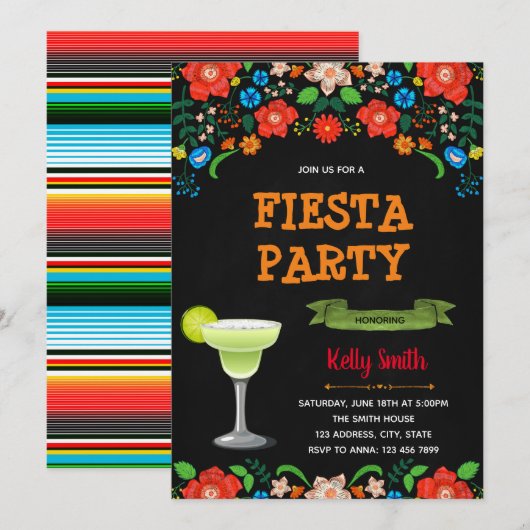 margarita madness Invitation Kaart (Voorkant / Achterkant)