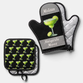 Margarita Mama! Leuk cadeau op maat Ovenwant & Pannenlap Set (Voorkant / Achterkant)