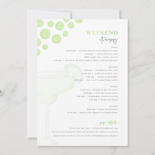 Margarita Margs en Matrimony Bachelorette Uitnodig Kaart (Achterkant)