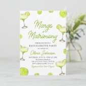 Margarita Margs & Huwelijkscocktail Bachelorette Kaart (Staand voorkant)