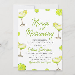 Margarita Margs & Huwelijkscocktail Bachelorette Kaart