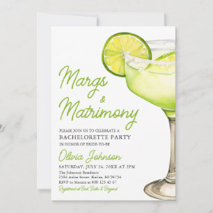 Margarita Margs & Huwelijkscocktail Bachelorette Kaart