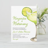 Margarita Margs & Huwelijkscocktail Bachelorette Kaart (Staand voorkant)