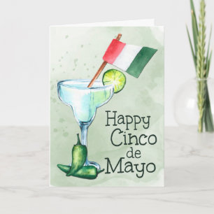 Margarita met Mexicaanse vlag voor Cinco de Mayo Kaart