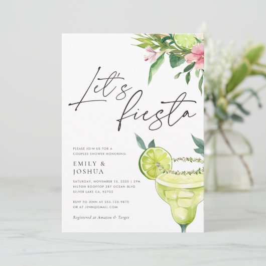 Margarita Mexicaans Fiesta Koppels Borrel Kaart (Staand voorkant)