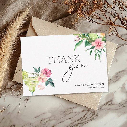 Margarita Mexican Fiesta Bruiloftsfeest Bedankkaart