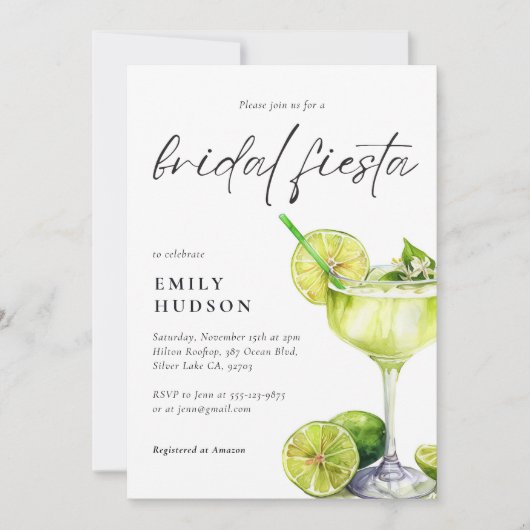 Margarita Mexican Fiesta Floral Vrijgezellenfeest Kaart (Voorkant)