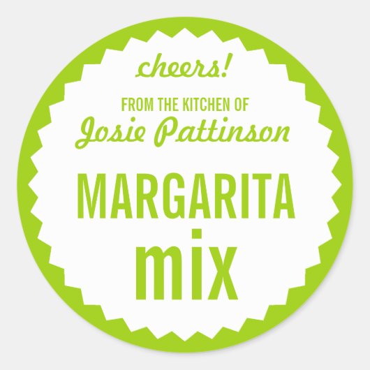 Margarita Mix Flaconetiket Sjabloon Ronde Sticker (Voorkant)