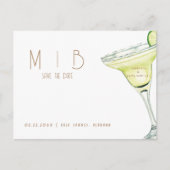 Margarita Monogram Bruiloft Save the Date Briefkaa Briefkaart (Voorkant)
