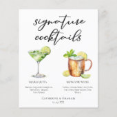 Margarita Moscow Mule Signature Cocktails Menu (Voorkant)