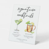 Margarita Moscow Mule Signature Cocktails Menu Reclamebord Met Voetstuk (Voorkant)