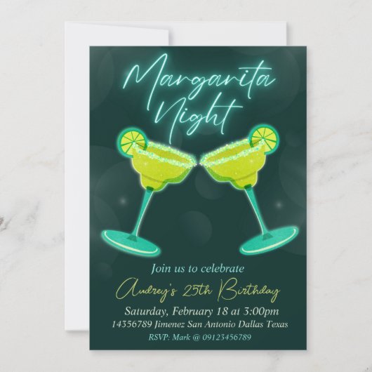 Margarita Nacht  Kaart (Voorkant)