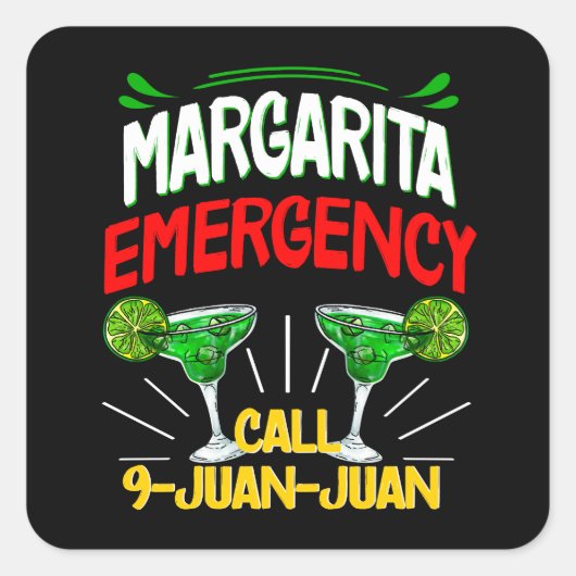 Margarita Noodsignaal 9 Juan Vierkante Sticker (Voorkant)