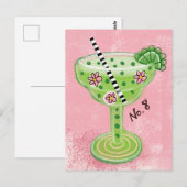 Margarita op roze Briefkaart (Voorkant / Achterkant)