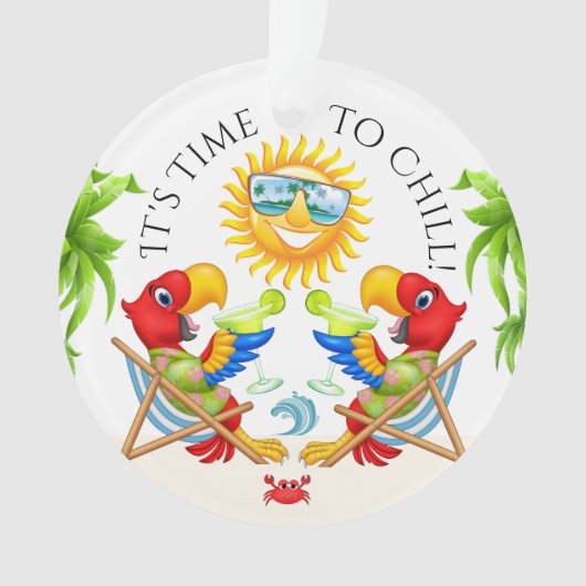 Margarita Parrot Time to Chill Ornament (voorkant)