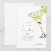 Margarita Party in the House Dirty 30 Birthday Kaart (Voorkant / Achterkant)
