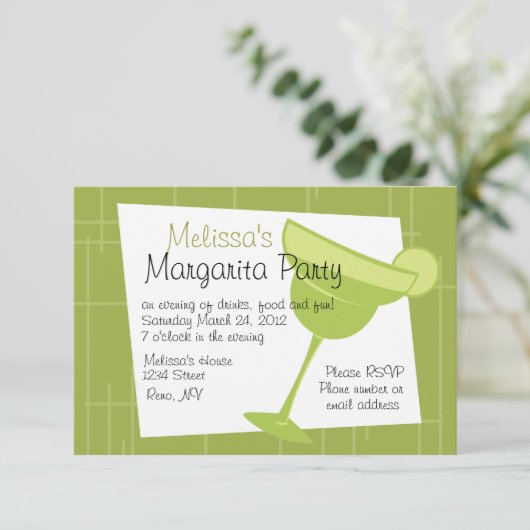 Margarita Party Kaart (Staand voorkant)