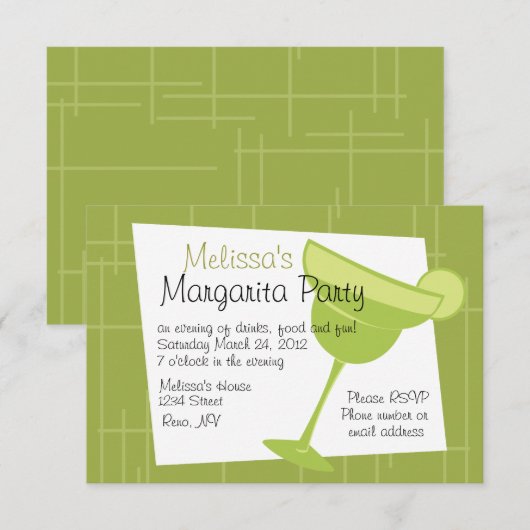 Margarita Party Kaart (Voorkant / Achterkant)