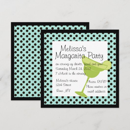 Margarita Party Kaart (Voorkant / Achterkant)