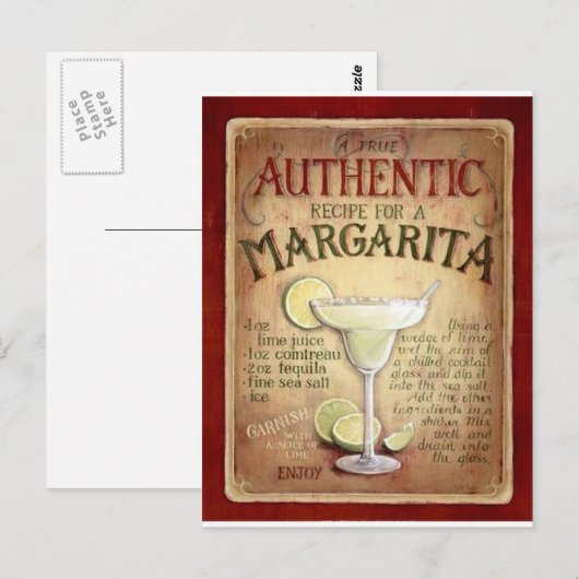 margarita recept briefkaart (Voorkant / Achterkant)