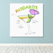 MARGARITA RECEPT COCKTAIL KUNST CANVAS AFDRUK (Insitu (Houten vloer))