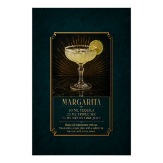 Margarita Recept Poster | Bar Kunst