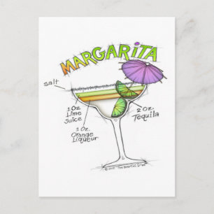 MARGARITA RECIPE COCKTAIL ART BRIEFKAART