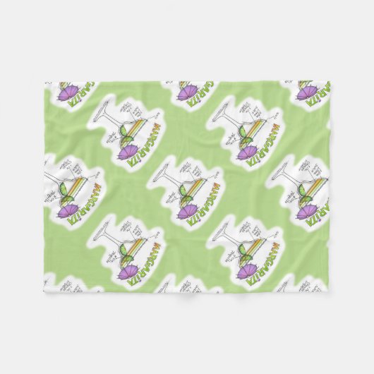 MARGARITA RECIPE COCKTAIL ART FLEECE DEKEN (Voorkant (Horizontaal))