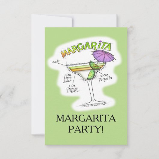 MARGARITA RECIPE COCKTAIL ART KAART (Voorkant)