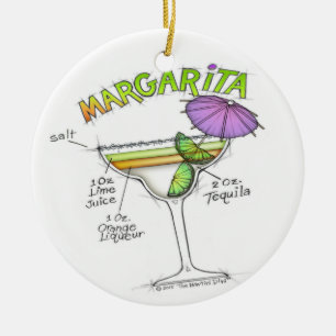 MARGARITA RECIPE COCKTAIL ART KERAMISCH ORNAMENT