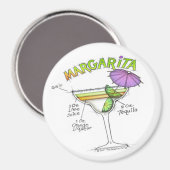 MARGARITA RECIPE COCKTAIL ART MAGNEET (Voorkant / Achterkant)