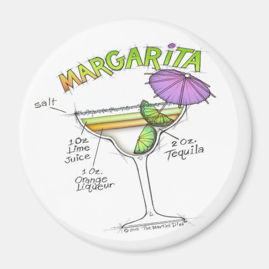 MARGARITA RECIPE COCKTAIL ART MAGNEET (Voorkant)