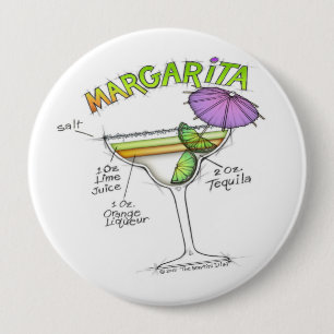 MARGARITA RECIPE COCKTAIL ART RONDE BUTTON 4,0 CM